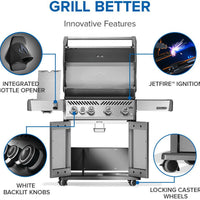 Napoleon - Rogue® PRO 525 Natural Gas Grill with Infrared Side Burner, Stainless Steel - RP525SIBNSS-2