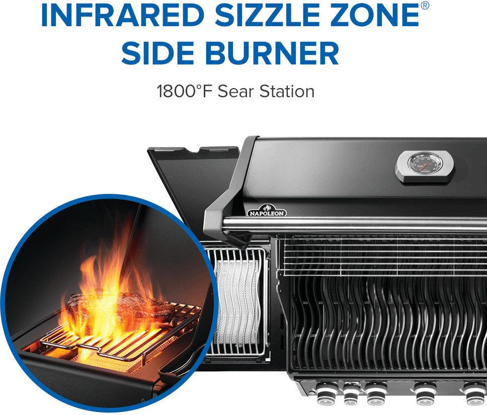 Napoleon - Rogue® PRO 625 Natural Gas Grill with Infrared Side Burner, Black - RP625SIBNK-2