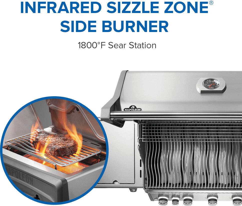 Napoleon - Rogue® PRO 625 Natural Gas Grill with Infrared Side Burner, Stainless Steel - RP625SIBNSS-2
