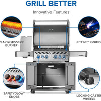 Napoleon - Rogue® PRO-S 525 Propane Gas Grill with Infrared Side and Rear Burners, Stainless Steel - RPS525RSIBPSS-2
