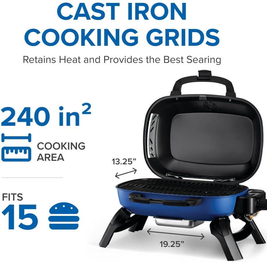 Napoleon - TravelQ™ 240 Portable Propane Gas Grill, Blue - TQ240-BL
