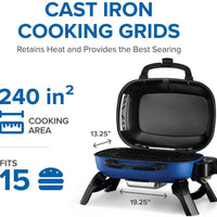 Napoleon - TravelQ™ 240 Portable Propane Gas Grill, Blue - TQ240-BL