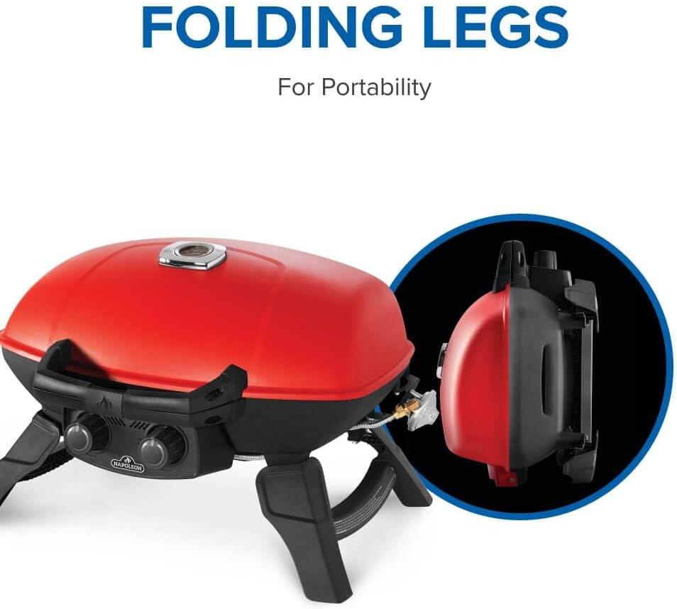 Napoleon - TravelQ™ 285 Portable Propane Gas Grill with Griddle, Red - TQ285-RD-1-A