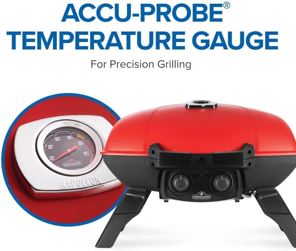 Napoleon - TravelQ™ 285 Portable Propane Gas Grill with Griddle, Red - TQ285-RD-1-A