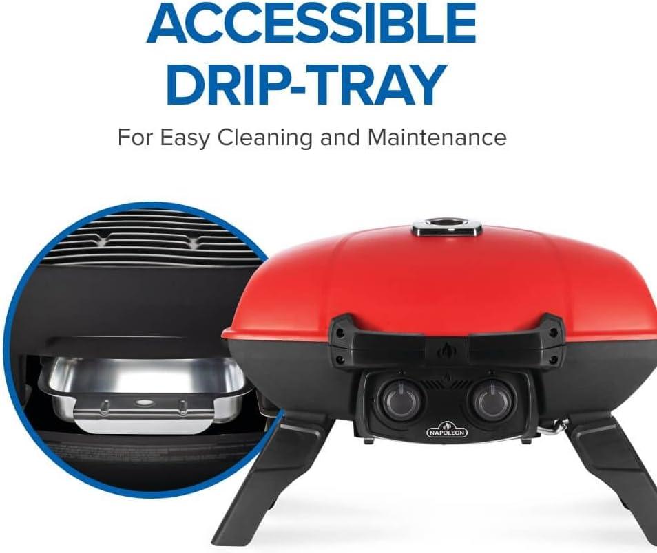 Napoleon - TravelQ™ 285 Portable Propane Gas Grill with Griddle, Red - TQ285-RD-1-A