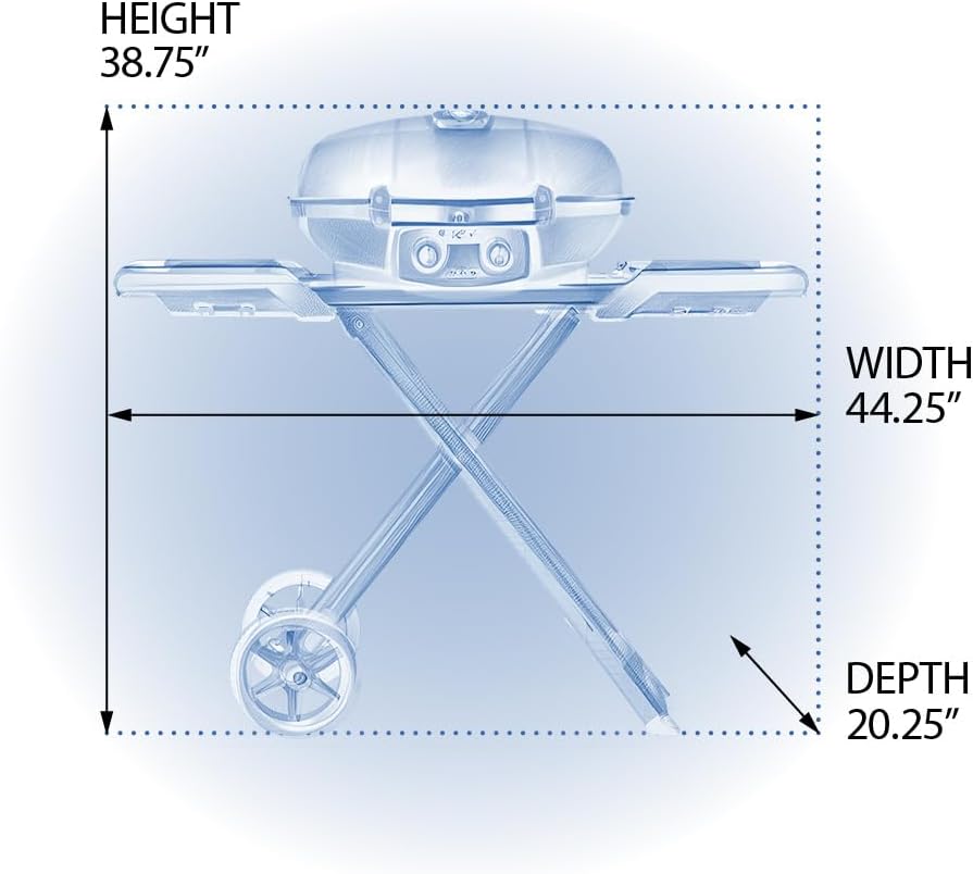Napoleon - TravelQ™ 285X Portable Propane Gas Grill and Scissor Cart with Griddle, Red - TQ285X-RD-1-A