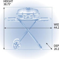 Napoleon - TravelQ™ 285X Portable Propane Gas Grill and Scissor Cart with Griddle, Red - TQ285X-RD-1-A