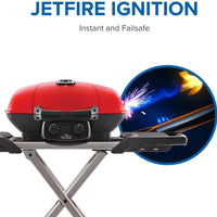 Napoleon - TravelQ™ 285X Portable Propane Gas Grill and Scissor Cart with Griddle, Red - TQ285X-RD-1-A