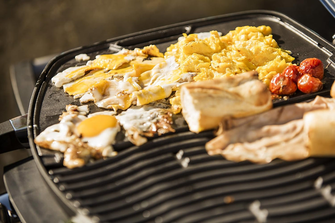 Napoleon - TravelQ™ 285X Portable Propane Gas Grill and Scissor Cart with Griddle, Red - TQ285X-RD-1-A