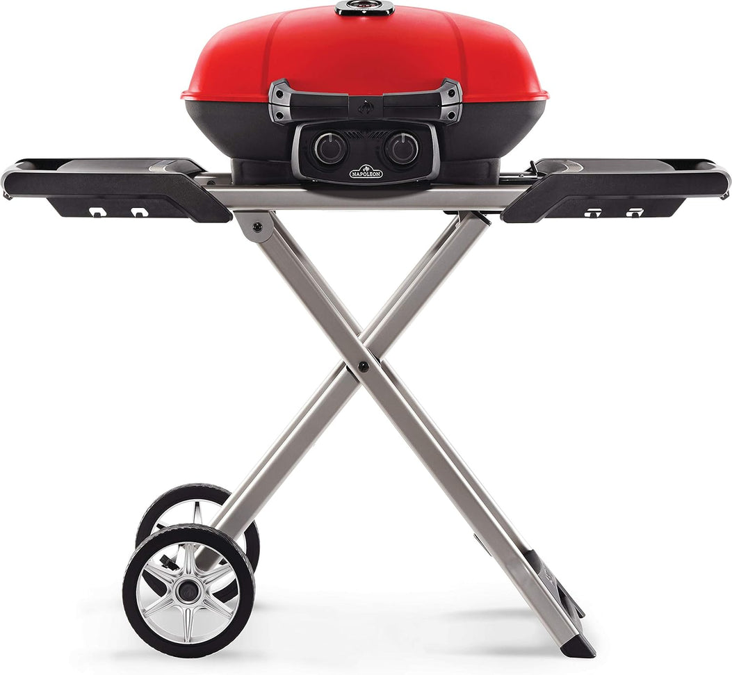 Napoleon - TravelQ™ 285X Portable Propane Gas Grill and Scissor Cart with Griddle, Red - TQ285X-RD-1-A