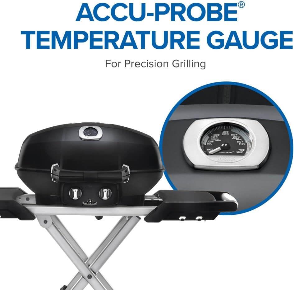 Napoleon - TravelQ™ PRO285X Portable Propane Gas Grill with Scissor Cart, Black - PRO285X-BK