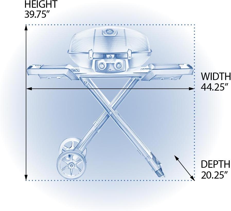 Napoleon - TravelQ™ PRO285X Portable Propane Gas Grill with Scissor Cart, Black - PRO285X-BK