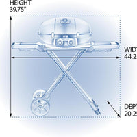 Napoleon - TravelQ™ PRO285X Portable Propane Gas Grill with Scissor Cart, Black - PRO285X-BK