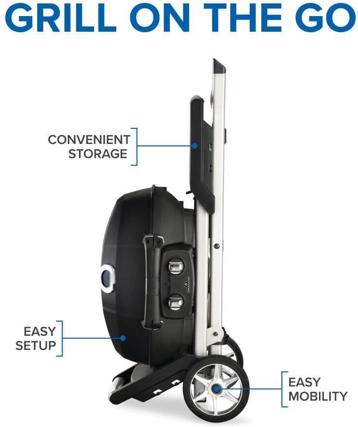 Napoleon - TravelQ™ PRO285X Portable Propane Gas Grill with Scissor Cart, Black - PRO285X-BK