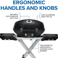 Napoleon - TravelQ™ PRO285X Portable Propane Gas Grill with Scissor Cart, Black - PRO285X-BK