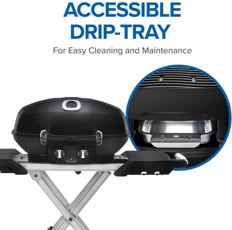 Napoleon - TravelQ™ PRO285X Portable Propane Gas Grill with Scissor Cart, Black - PRO285X-BK