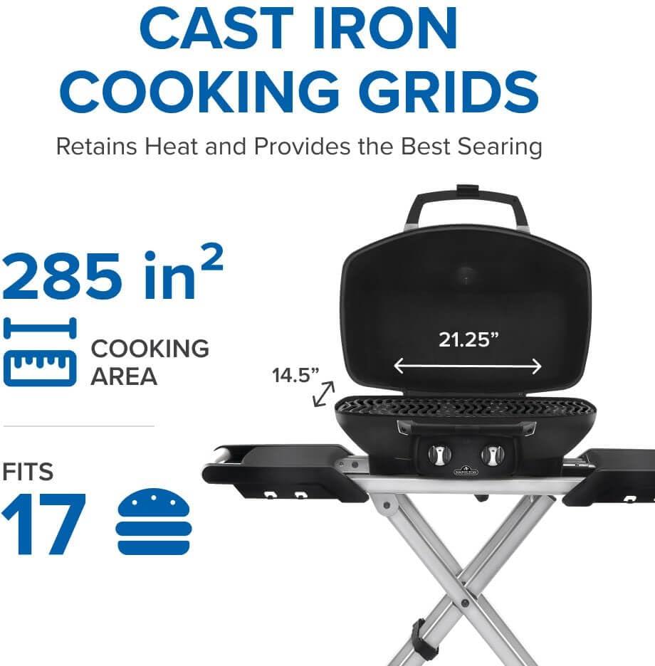 Napoleon - TravelQ™ PRO285X Portable Propane Gas Grill with Scissor Cart, Black - PRO285X-BK