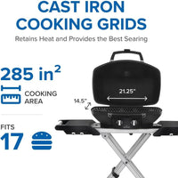 Napoleon - TravelQ™ PRO285X Portable Propane Gas Grill with Scissor Cart, Black - PRO285X-BK