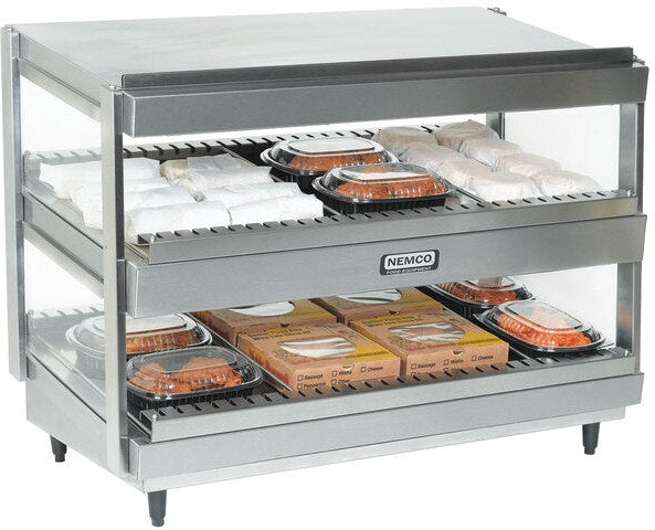 Nemco - 120V 30" Silver Horizontal Double Shelf Merchandiser - 6480-30 (ETA 4-6 Weeks)