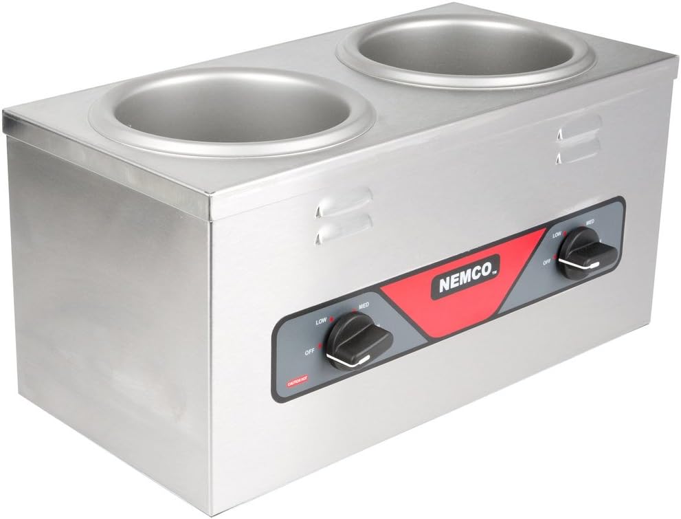 Nemco - 120V 4 QT Double Well Countertop Cooker Warmer with Insets, Cover and Ladle - 6120A-CW-ICL (ETA 4-6 Weeks)