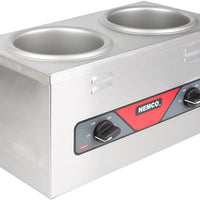 Nemco - 120V 4 QT Double Well Countertop Cooker Warmer with Insets, Cover and Ladle - 6120A-CW-ICL (ETA 4-6 Weeks)