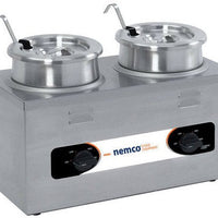 Nemco - 120V 4 QT Double Well Countertop Cooker Warmer with Insets, Cover and Ladle - 6120A-CW-ICL (ETA 4-6 Weeks)