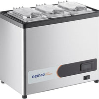 Nemco - 120V Countertop Cold Condiment Chiller with Three 1/9 Size Food Pan and Clear Lid - 9020-3 (ETA 4-6 Weeks)