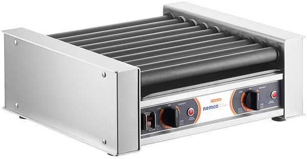 Nemco - 120V Hot Dog Roller Grill with GripsIt Non-Stick Coating with 18 Hot Dog Capacity - 8018SX (ETA 4-6 Weeks)