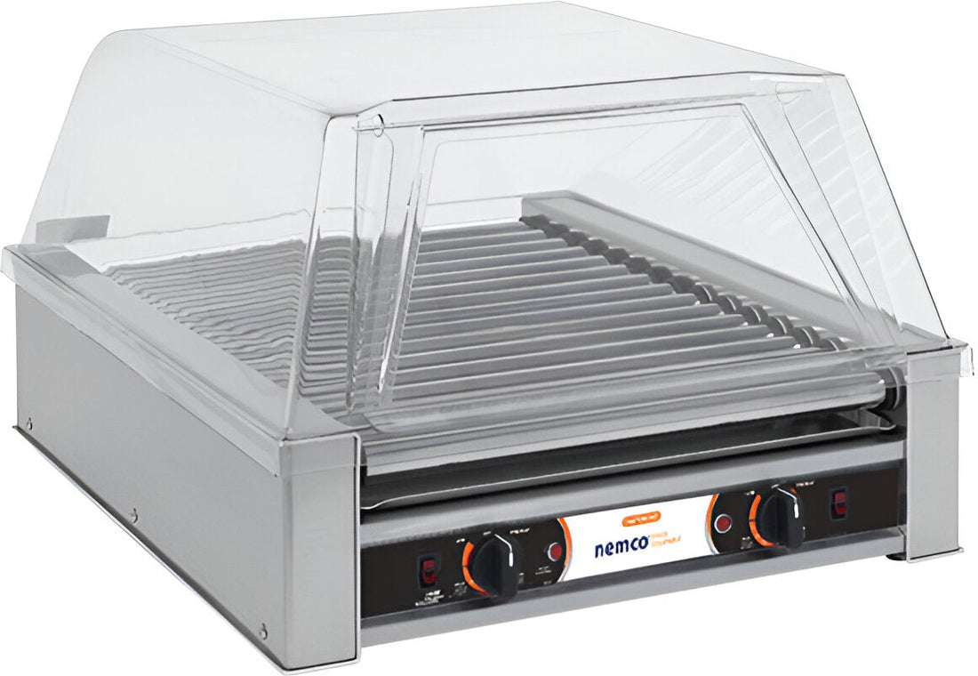 Nemco - 120V Narrow Hot Dog Roller Grill with 45 Hot Dog Capacity - 8045N (ETA 4-6 Weeks)