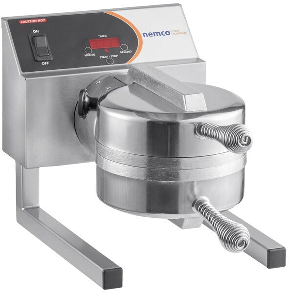 Nemco - 208V Single Non-Stick Belgian Waffle Maker with Fixed Grids and Silverstone - 7020A-1S208 (ETA 4-6 Weeks)