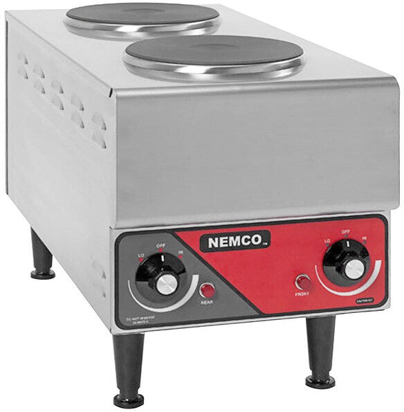 Nemco - 240V 24.2" Electric Countertop Raised Vertical Hot Plate with 2 Solid Burners - 6311-1-240 (ETA 4-6 Weeks)
