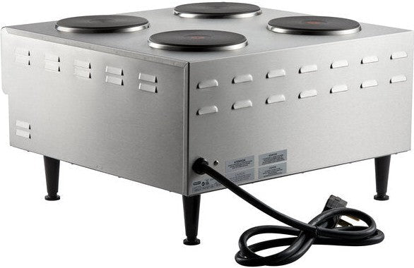 Nemco - 240V 24.2" Electric Countertop Raised Vertical Hot Plate with 4 Solid Burners - 6311-4-240 (ETA 4-6 Weeks)