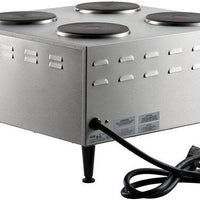 Nemco - 240V 24.2" Electric Countertop Raised Vertical Hot Plate with 4 Solid Burners - 6311-4-240 (ETA 4-6 Weeks)