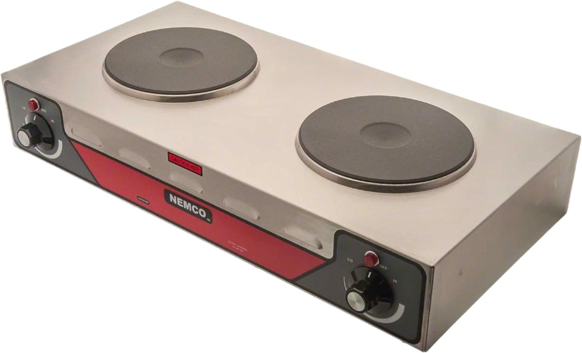 Nemco - 240V Electric Countertop Horizontal Hot Plate with 2 Solid Burners - 6310-2 (ETA 4-6 Weeks)