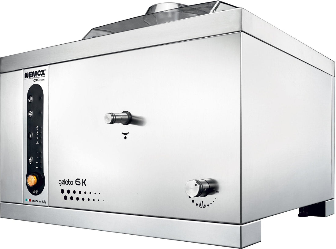 Nemox - 17.7" Silver GELATO 6K Countertop Batch Freezer & Gelato Machine - 0038181250R02