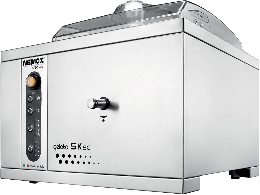 Nemox - 18.9" Silver Gelato 5K Countertop Batch Freezer & Gelato Machine - 0038251250R01