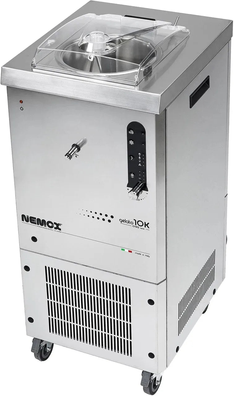 Nemox - 41.7" Silver Gelato 10K Floor Model Batch Freezer & Gelato - 0038111250R01