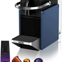 Nespresso - 9.25" Dark Blue Pixie Compact Espresso Machine by DeLonghi, with 19-Bar Pump - EN127BLCA