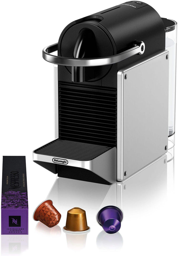 Nespresso - 9.25" Silver Pixie Compact Espresso Machine by DeLonghi, with 19-Bar Pump - EN127SCA