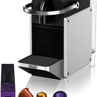 Nespresso - 9.25" Silver Pixie Compact Espresso Machine by DeLonghi, with 19-Bar Pump - EN127SCA
