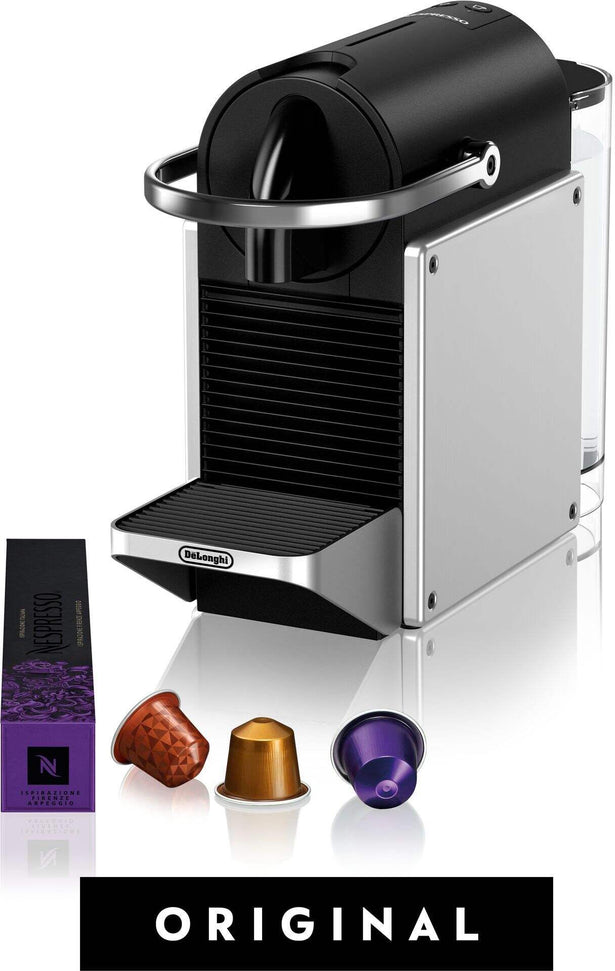 Nespresso - 9.25" Silver Pixie Compact Espresso Machine by DeLonghi, with 19-Bar Pump - EN127SCA