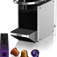 Nespresso - 9.25" Silver Pixie Compact Espresso Machine by DeLonghi, with 19-Bar Pump - EN127SCA