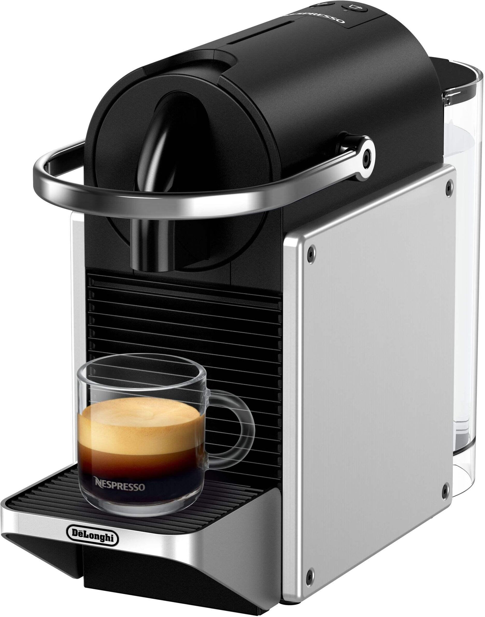 Nespresso - 9.25" Silver Pixie Compact Espresso Machine by DeLonghi, with 19-Bar Pump - EN127SCA