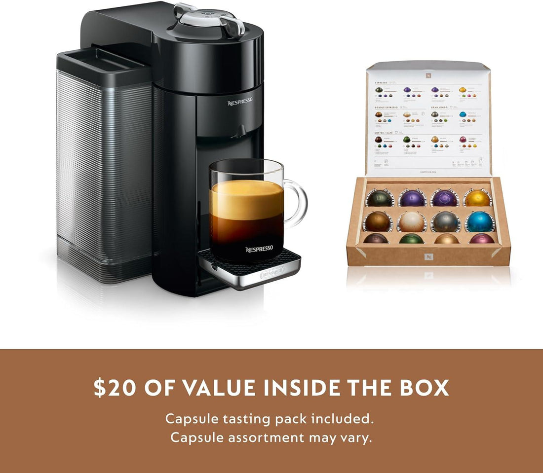 Nespresso - Black Vertuo Evoluo Coffee and Espresso Machine with Aeroccino by De'Longhi - ENV135BAECA