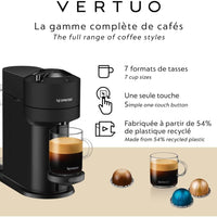Nespresso - Black Vertuo Next Coffee and Espresso Machine with Aeroccino by De'Longhi - ENV120BAECA
