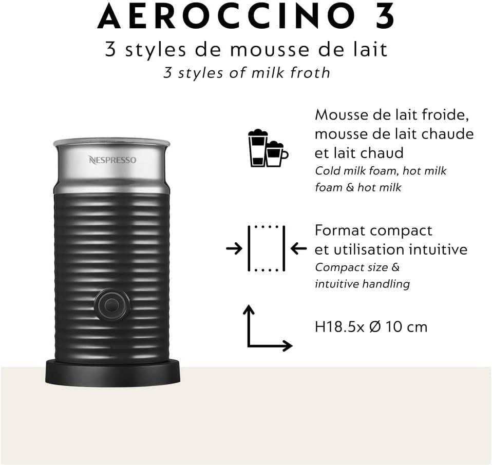 Nespresso - Black Vertuo Next Coffee and Espresso Machine with Aeroccino by De'Longhi - ENV120BAECA