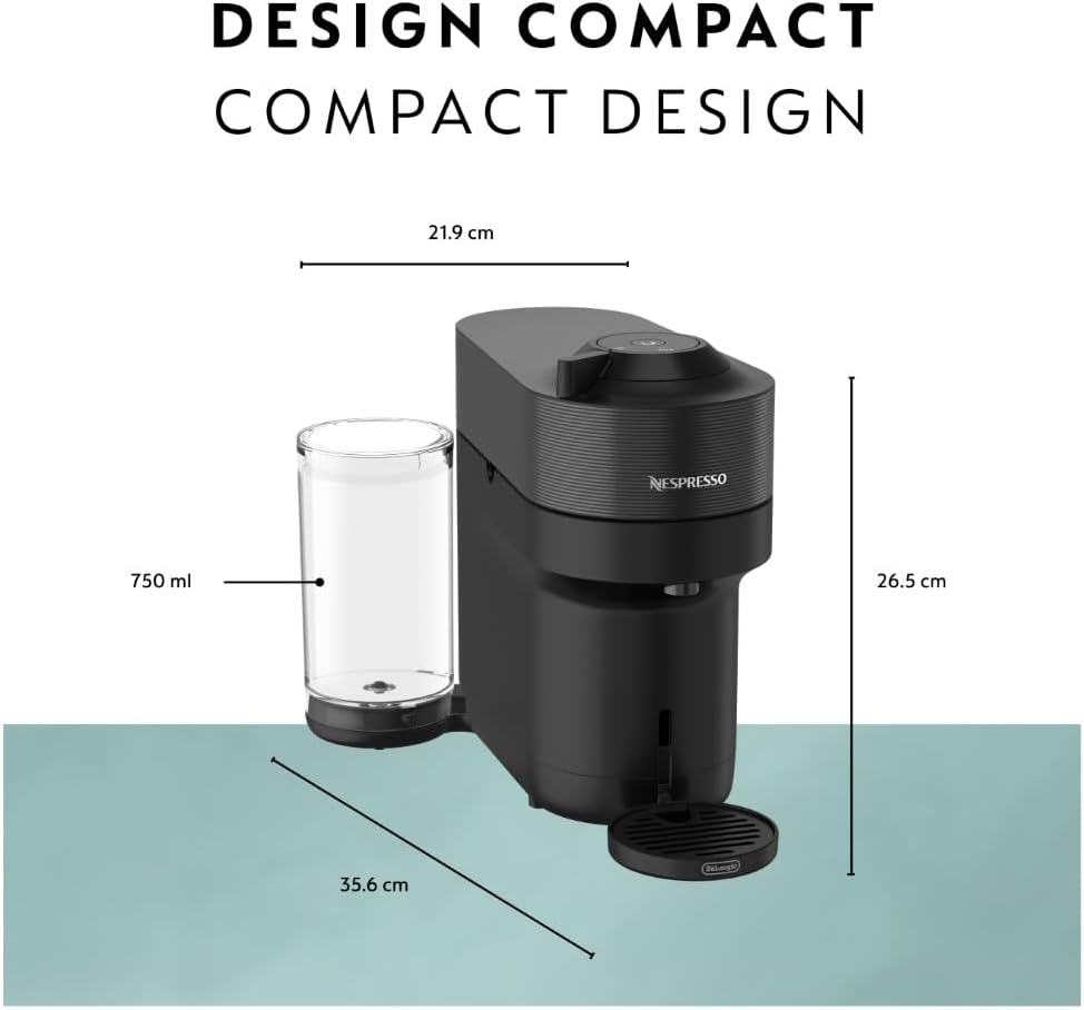 Nespresso - Black Vertuo Pop+ Espresso Machine with Aeroccino by De'Longhi - ENV92BAECA