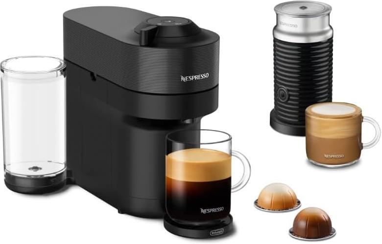 Nespresso - Black Vertuo Pop+ Espresso Machine with Aeroccino by De'Longhi - ENV92BAECA