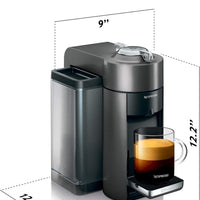 Nespresso - Graphite Metal Vertuo Evoluo Coffee and Espresso Machine with Aeroccino by De'Longhi - ENV135GYAECA