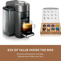 Nespresso - Graphite Metal Vertuo Evoluo Coffee and Espresso Machine with Aeroccino by De'Longhi - ENV135GYAECA